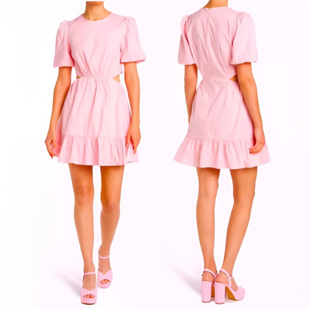 Wayf Blush Pink Mini Dress with Ruffle Hem
